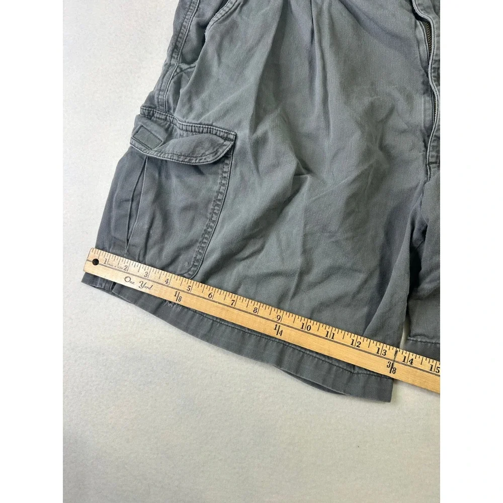Munsingwear Mens Cargo Shorts‎ Gray Cotton Pleated Elastic Waist Size 36 GS93